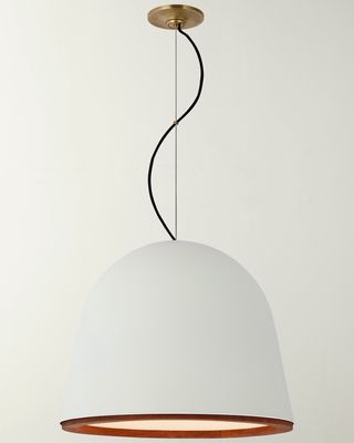 Murphy Large Pendant In Plaster White And Dark Teak By Marie Flanigan