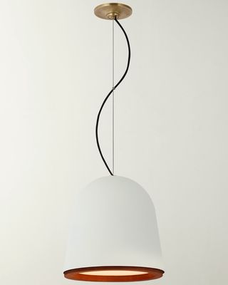 Murphy Small Pendant In Plaster White And Dark Teak By Marie Flanigan