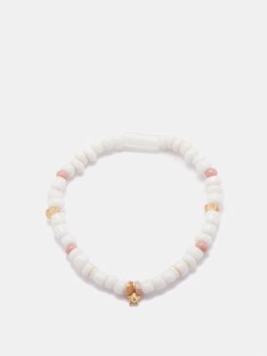 Musa By Bobbie - Diamond, Rhodochrosite, Shell & 14kt Gold Bracelet - Womens - White Multi