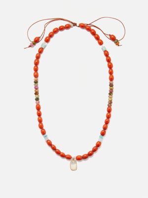 Musa By Bobbie - Moonstone, Tourmaline, Coral & 14kt Gold Necklace - Womens - Red Multi