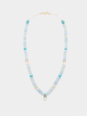 Musa By Bobbie - Topaz, Aquamarine, Larimar & 18kt Gold Necklace - Womens - Blue Multi