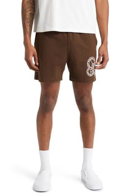 Museum of Peace & Quiet Badge Sweat Shorts in Brown