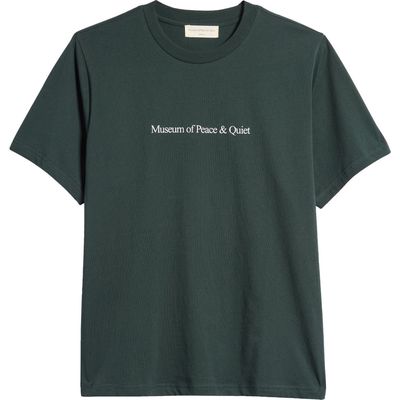 Museum of Peace & Quiet Embroidered Logo T-Shirt in Pine 