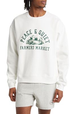 Museum of Peace & Quiet Farmers Market Crewneck Sweatshirt in White