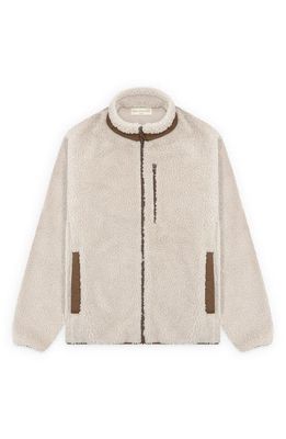 Museum of Peace & Quiet Faux Shearling Zip Jacket in Bone/Clay