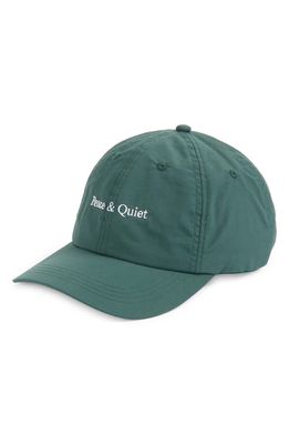 Museum of Peace & Quiet Logo Embroidered Dad Baseball Cap in Pine