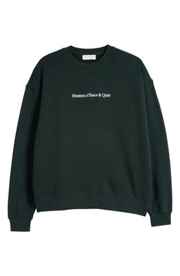 Museum of Peace & Quiet MOPQ Embroidered Crewneck Sweatshirt in Pine 