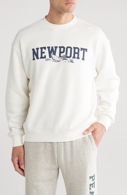 Museum of Peace & Quiet Newport Crewneck Cotton Graphic Sweatshirt in White 