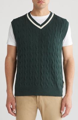 Museum of Peace & Quiet School House Cable Knit Sweater Vest in Forest 