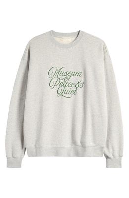 Museum of Peace & Quiet Scribe Embroidered Crewneck Sweatshirt in Heather 