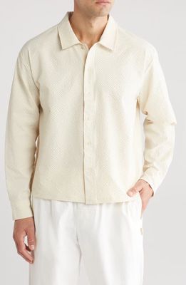 Museum of Peace & Quiet Vacation Seersucker Button-Up Shirt in Bone 