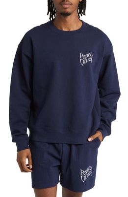 Museum of Peace & Quiet Warped Crewneck Sweatshirt in Navy