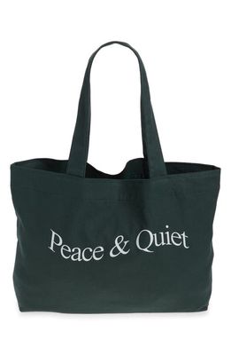 Museum of Peace & Quiet Wordmark Canvas Tote in Forest