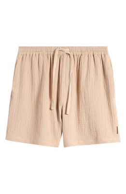 Museum of Peace & Quiet Wordmark Cotton Muslin Drawstring Shorts in Bone 