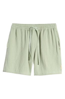 Museum of Peace & Quiet Wordmark Cotton Muslin Drawstring Shorts in Sage 