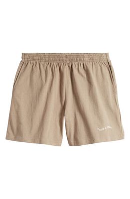 Museum of Peace & Quiet Wordmark Cotton Sweat Shorts in Clay