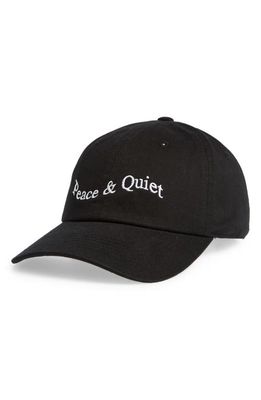Museum of Peace & Quiet Wordmark Dad Cotton Logo Cap in Black