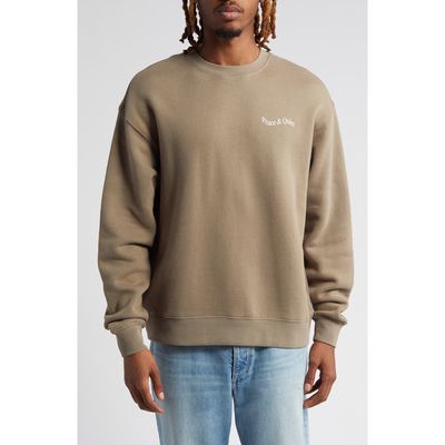 Museum of Peace & Quiet Wordmark Fleece Crewneck Sweatshirt in Clay 