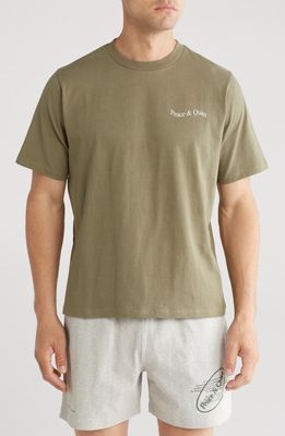 Museum of Peace & Quiet Wordmark Graphic T-Shirt in Olive 