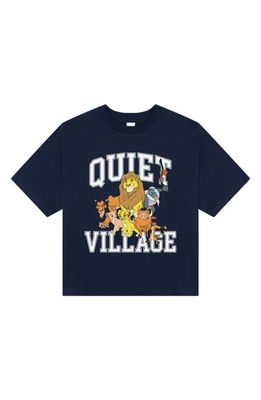 Museum of Peace & Quiet x Disney Kids' 'The Lion King' Quiet Village Cotton Graphic T-Shirt in Navy
