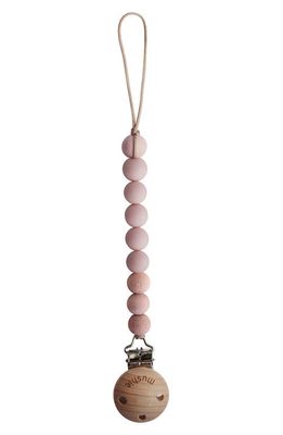 Mushie Cleo Pacifier Clip in Blush