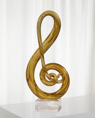Musical Note Art Glass Sculpture