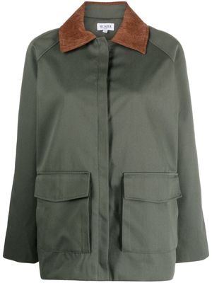 Musier Kinga corduroy-collar utility jacket - Green