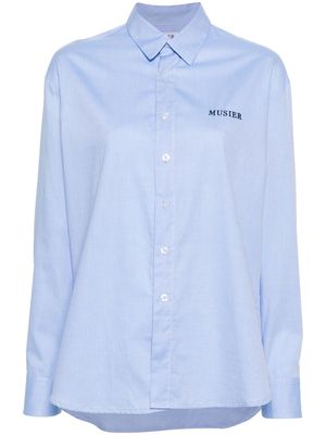 Musier logo-embroidered cotton shirt - Blue