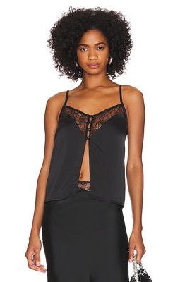 Musier Paris Capri Satin Top in Black