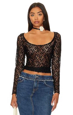 Musier Paris Corsica Lace Top in Black