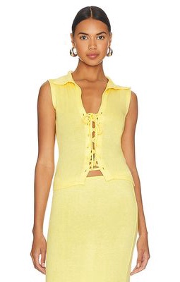 Musier Paris Portcros Sleeveless Top in Yellow