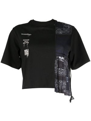 Musium Div. asymmetric panelled-design T-shirt - Black