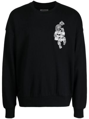 Musium Div. bandana-print cotton sweatshirt - Black