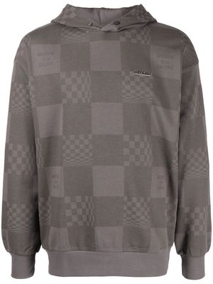 Musium Div. checkerboard cotton hoodie - Grey