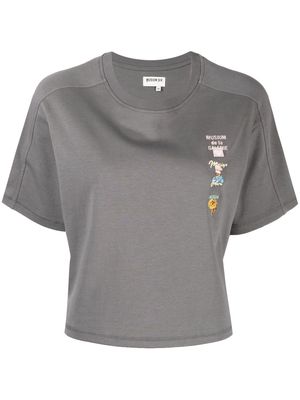 Musium Div. cut-out-detail cotton T-shirt - Grey