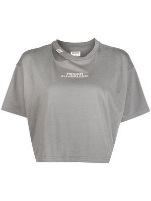 Musium Div. cut-out-detail cropped T-shirt - Grey