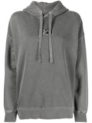 Musium Div. distressed logo-print hoodie - Grey