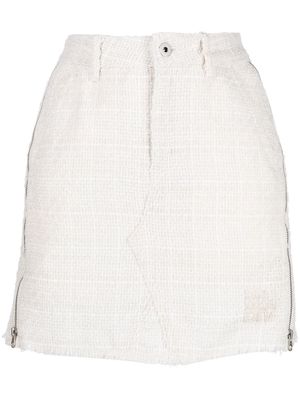 Musium Div. distressed mini skirt - White