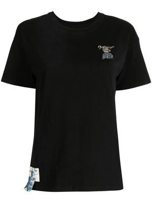 Musium Div. embroidered-motif cotton T-shirt - Black
