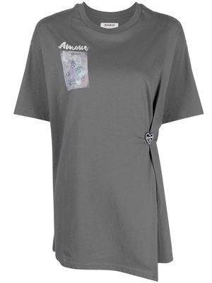 Musium Div. graphic-print gathered T-shirt - Grey