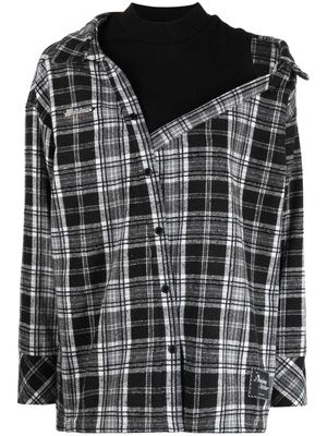 Musium Div. layered check-pattern shirt - Black