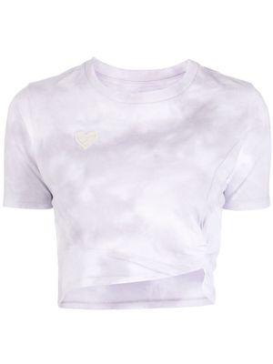 Musium Div. logo-appliqué tie-dye T-shirt - Purple