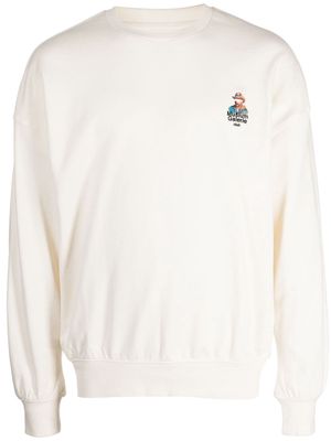 Musium Div. logo-embroidered cotton sweatshirt - White