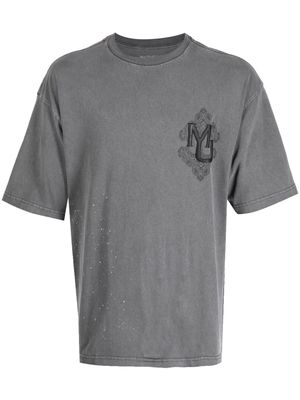Musium Div. logo-embroidered cotton T-shirt - Grey