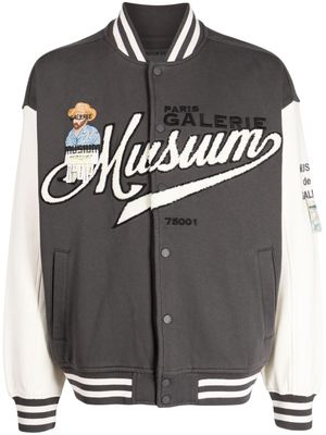Musium Div. logo-embroidered two-tone bomber jacket - Grey