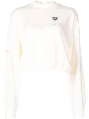 Musium Div. logo-print cropped sweatshirt - White