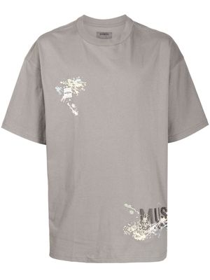 Musium Div. paint-splatter logo-print T-shirt - Grey