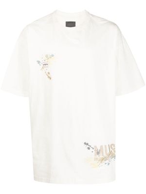 Musium Div. paint-splatter logo-print T-shirt - White