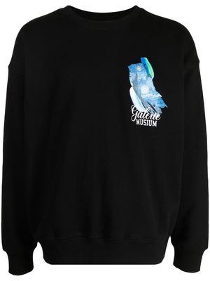 Musium Div. painterly-print jersey sweatshirt - Black