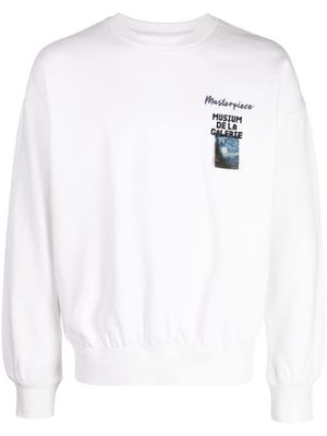 Musium Div. painterly-print jersey sweatshirt - White
